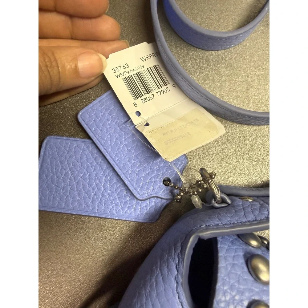 Coach Whiplash Dakotah 14 Periwinkle Blue Studded Leather Crossbody Bag 35763